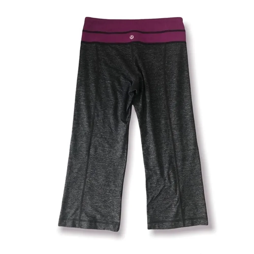 Lululemon Gray & Magenta Purple Cropped Leggings